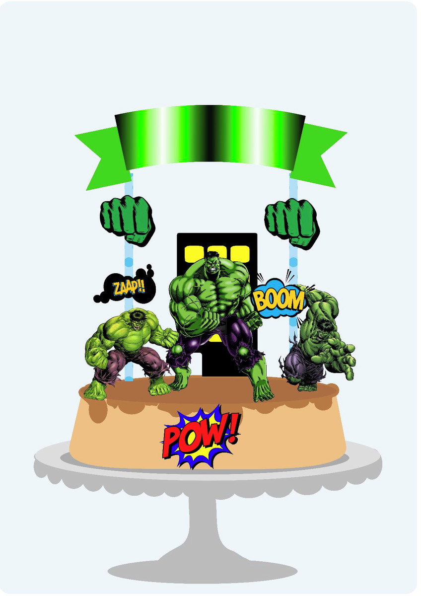 Arquivo de Corte -topo de Bolo Hulk 62