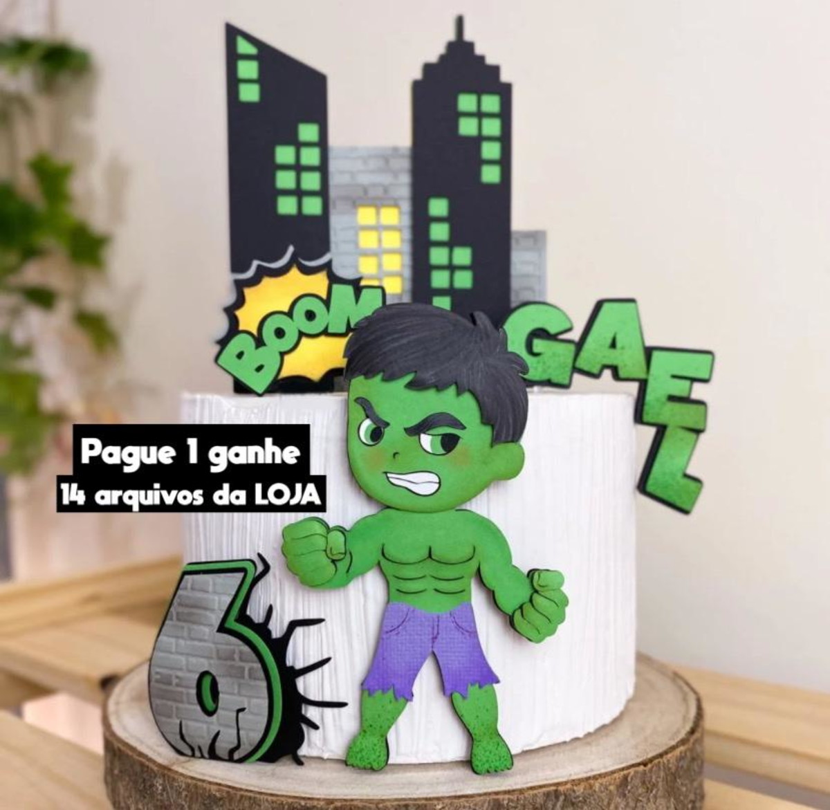 Arquivo de Corte-topo de Bolo Hulk Cute