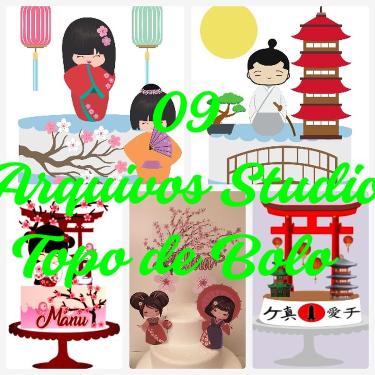 Arquivo de Corte Topo de Bolo - Japão - Imagem 2