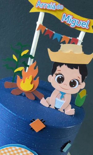 ARQUIVO DE CORTE Topo de Bolo - Junino Baby Menino