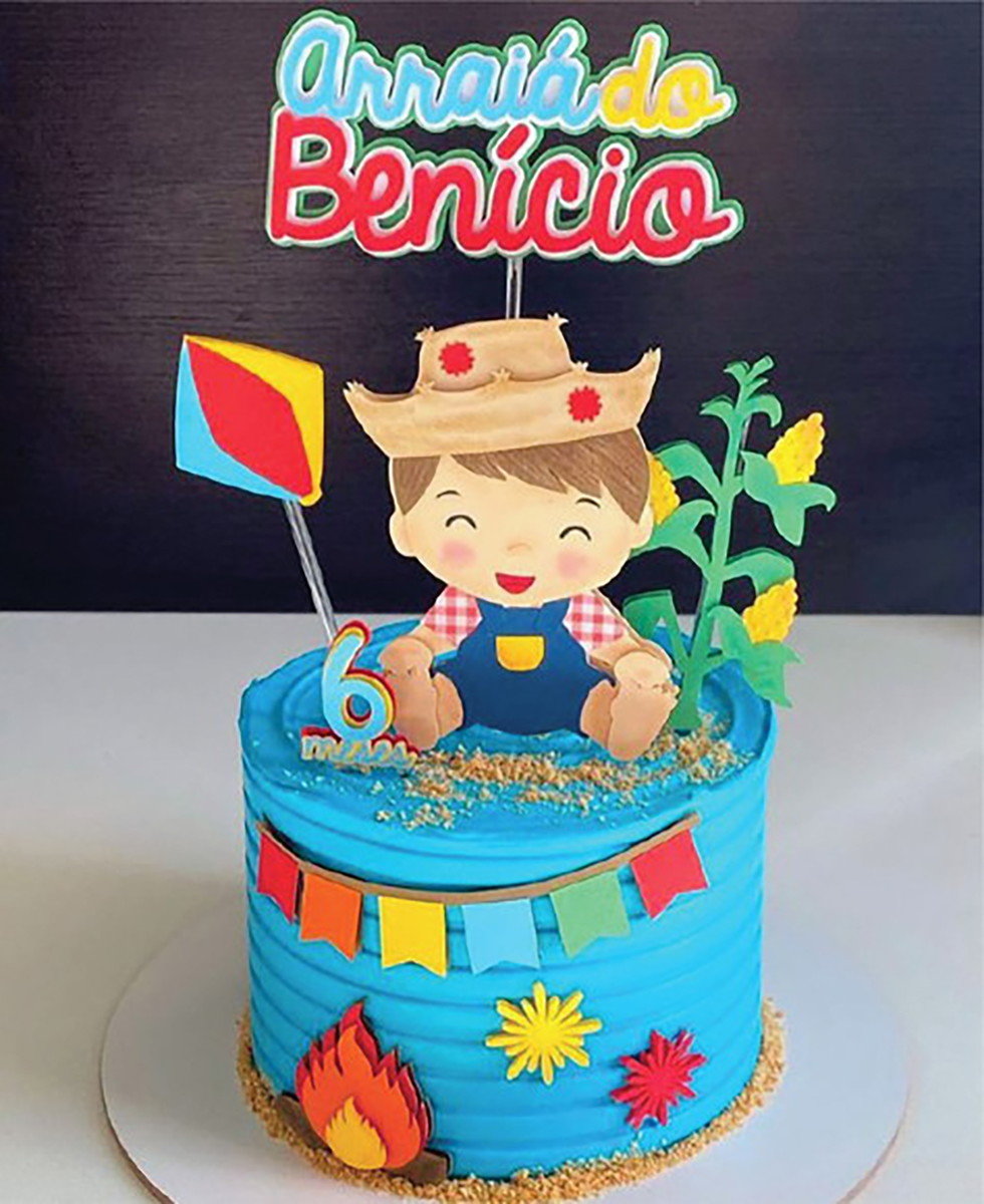 Arquivo de Corte Topo de Bolo Junino Menino Baby Arraiá 066