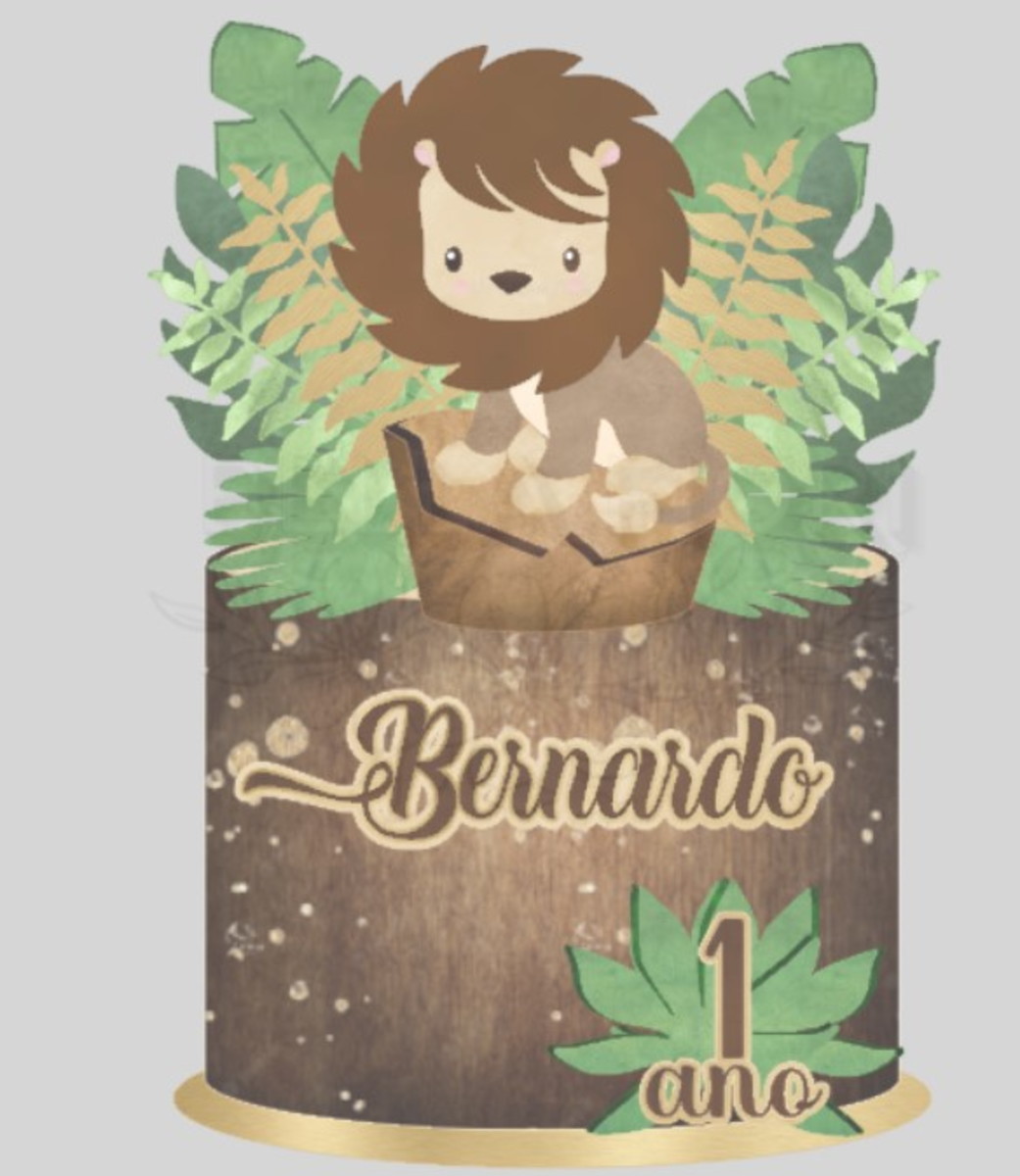 Arquivo de Corte Topo de Bolo Leãozinho Cute Bella Fiori