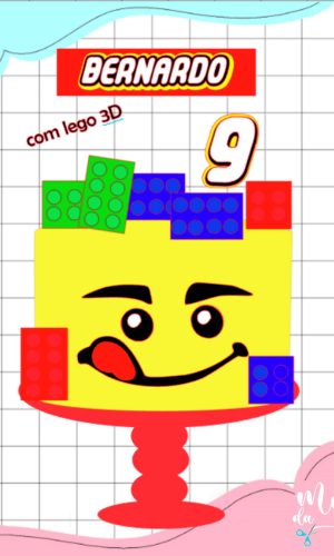 Arquivo de Corte Topo de Bolo Lego + Caixa 3d 003