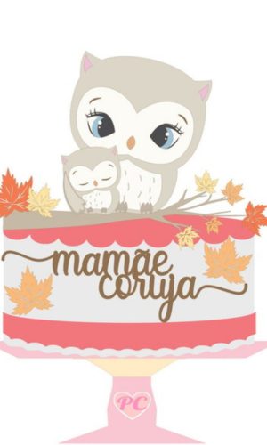 Arquivo de corte Topo de Bolo Camadas Mãe Coruja STUDIO
