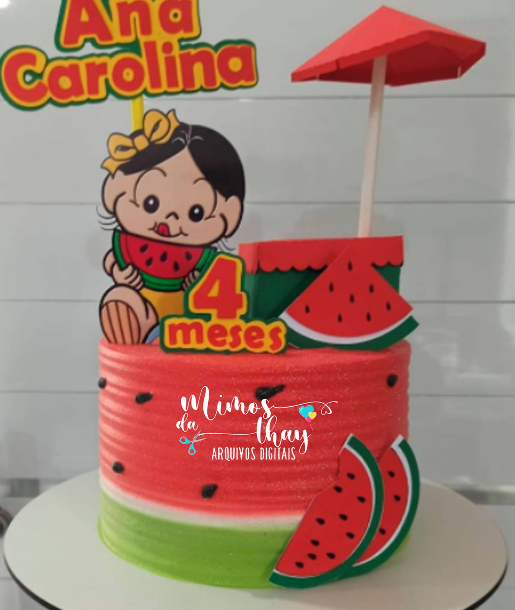 Arquivo de Corte: Topo de Bolo Magali Baby + Carrinho 3d 006