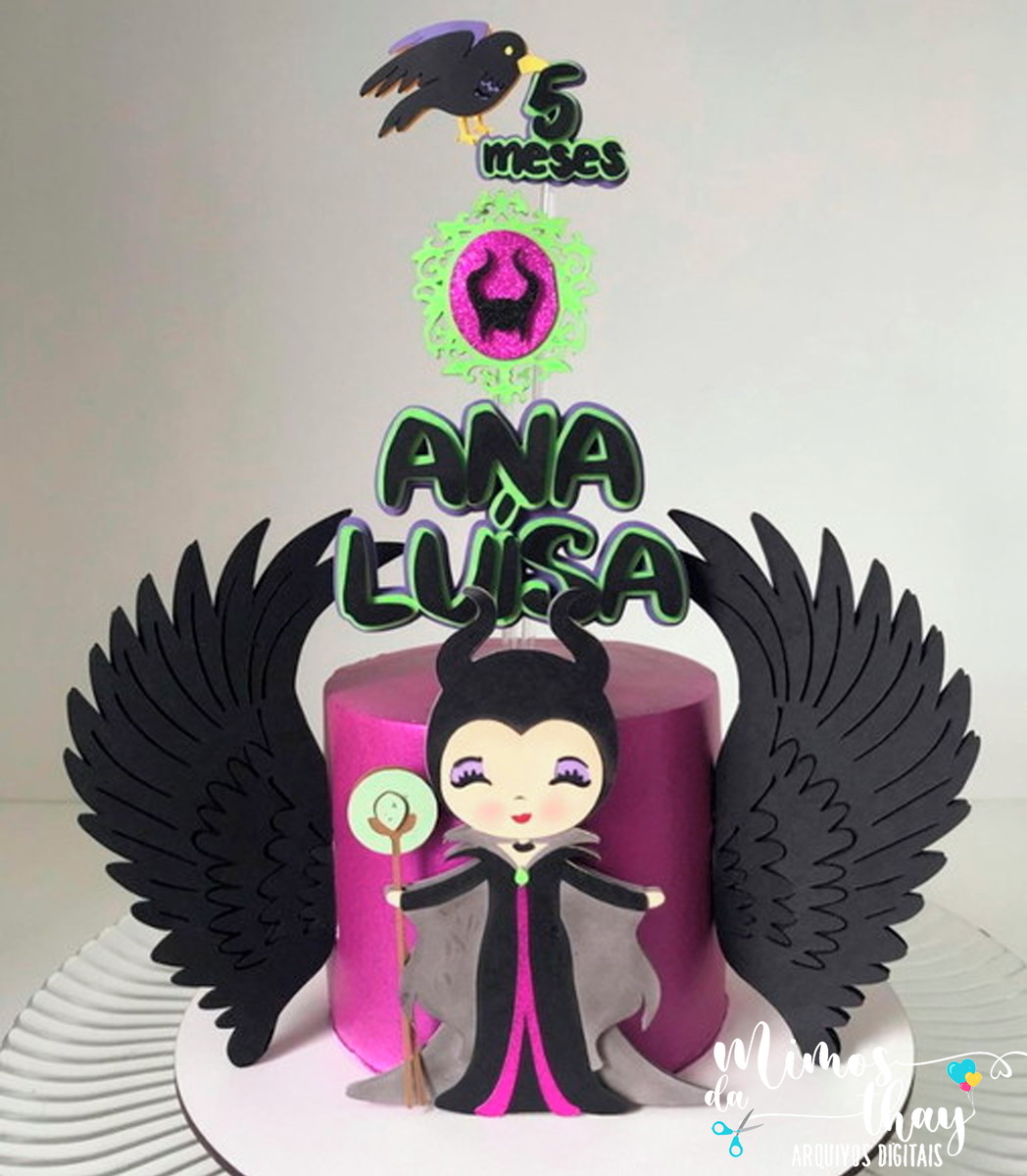 Arquivo de Corte: Topo de Bolo Malévola Cute 002