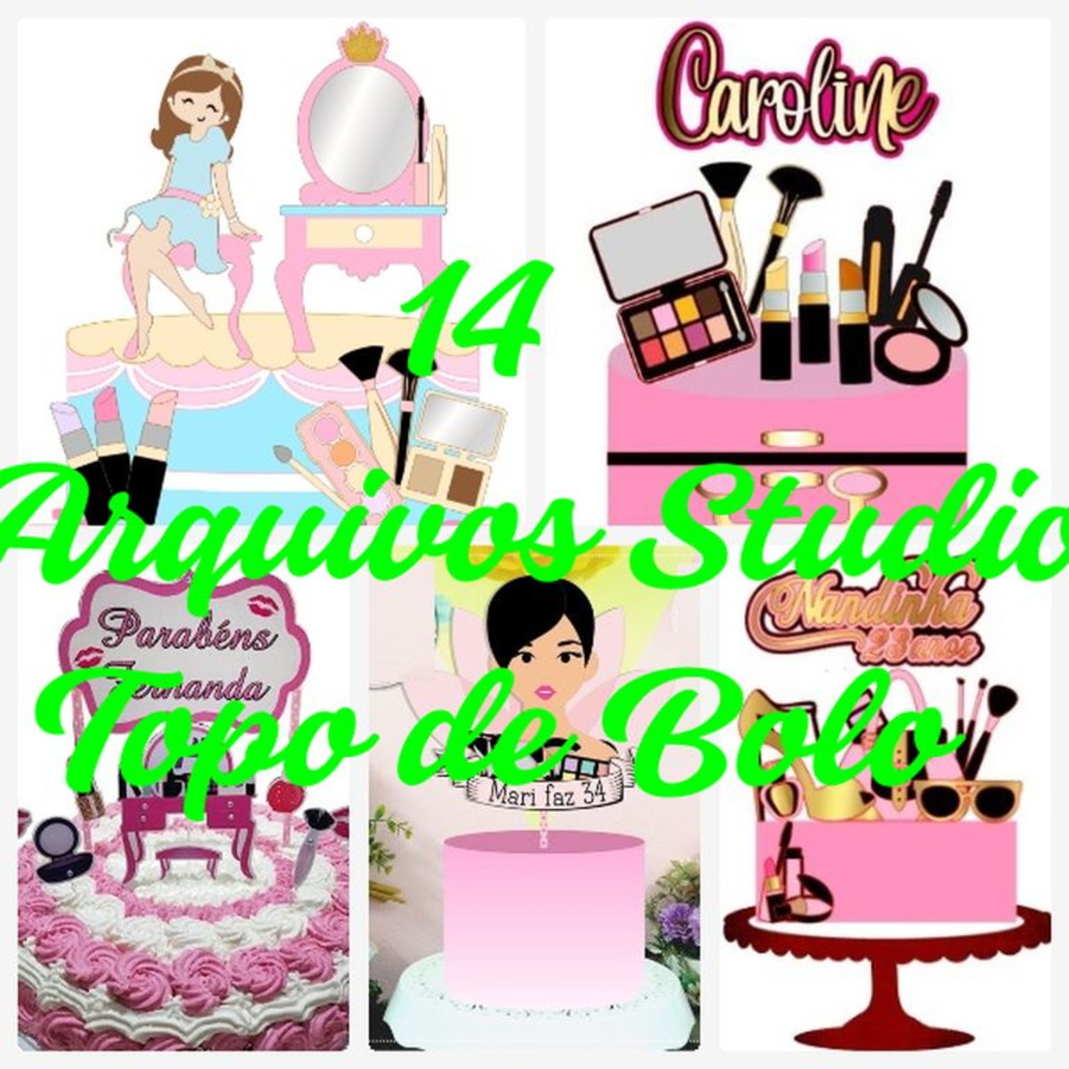 Arquivo de Corte Topo de Bolo - Maquiagem - Imagem 2