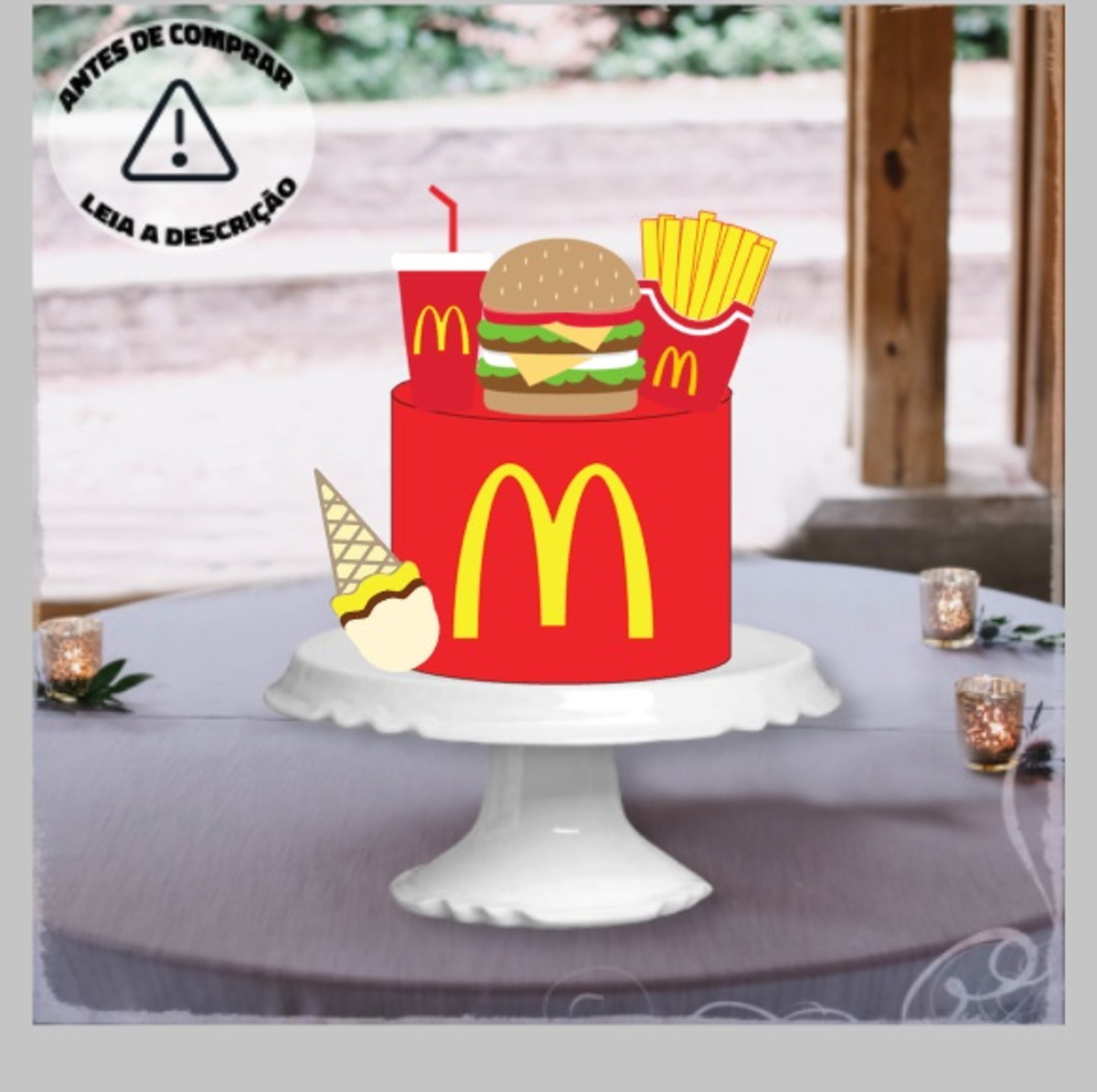 Arquivo de corte Topo De Bolo MC DONALDS em camadas