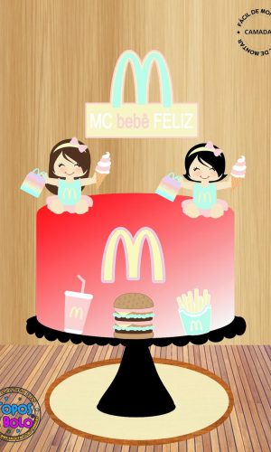 Arquivo de Corte Topo de Bolo Mc Donalds Meninas