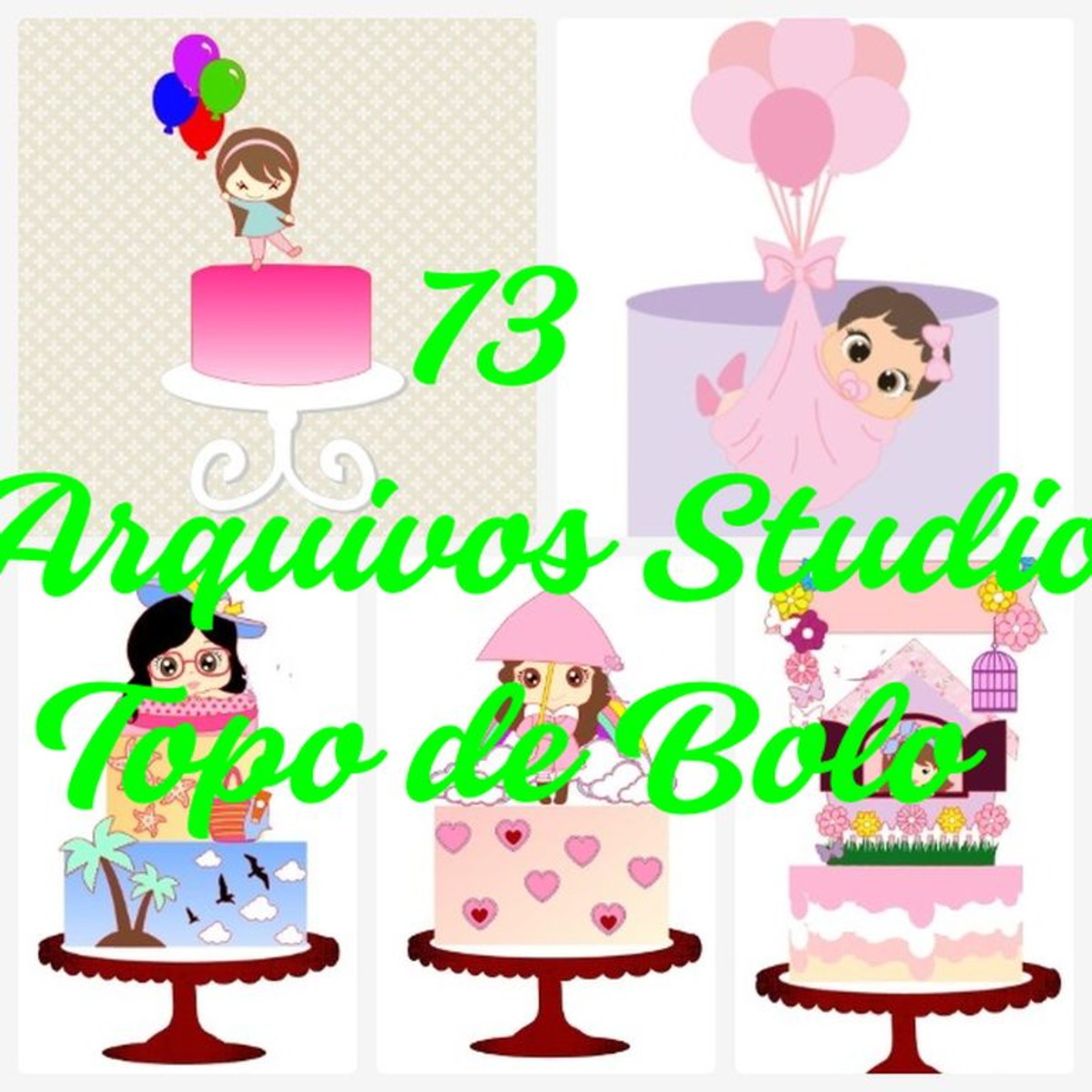Arquivo de Corte Topo de Bolo - Menina - Imagem 3