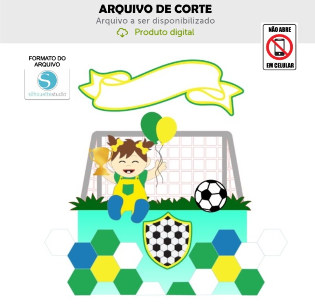 Arquivo de Corte Topo de Bolo Menina Bebê Copa