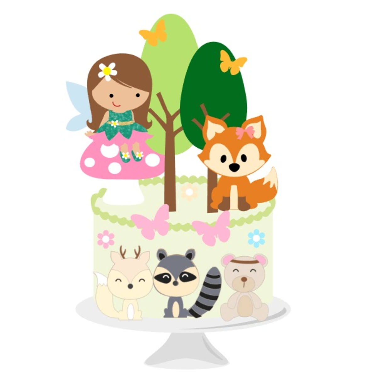 Arquivo de Corte Topo de Bolo Menina Bosque