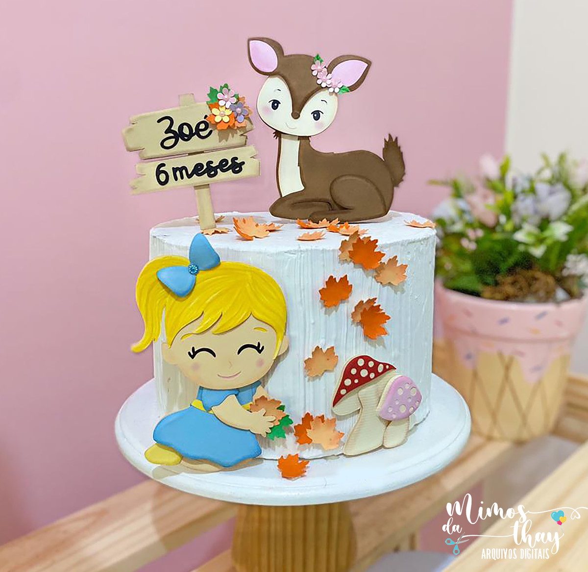 Arquivo de Corte Topo de Bolo Menina Bosque Encantado 006