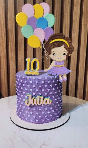Arquivo de Corte Topo de Bolo Menina com Balões