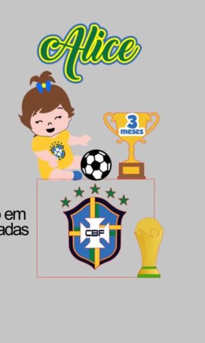 Arquivo de Corte Topo de Bolo Menina Copa Brasil
