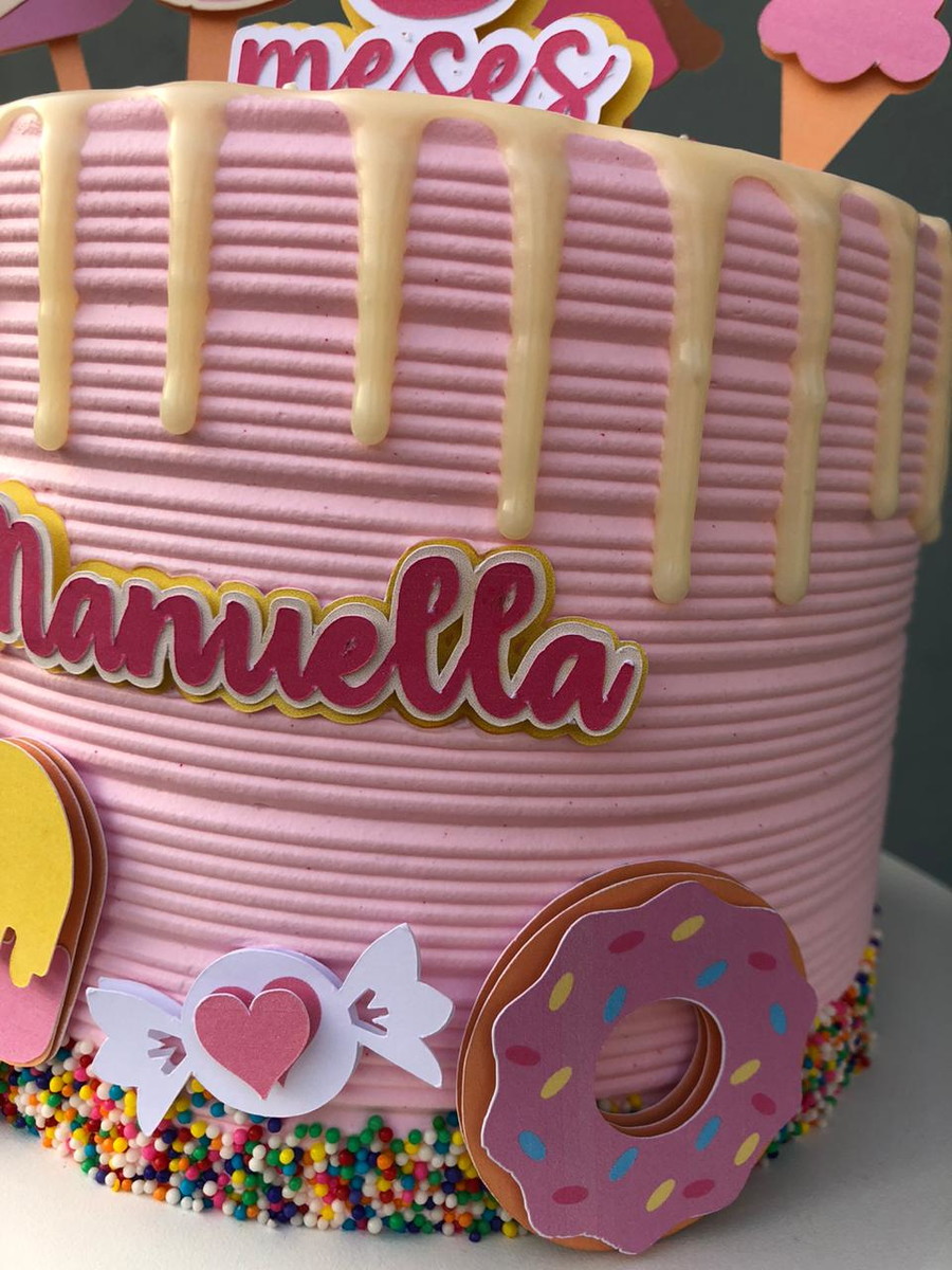 ARQUIVO DE CORTE Topo de Bolo - Menina Doces