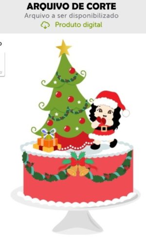 Arquivo de Corte Topo de Bolo Menina Natal