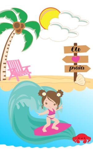 Arquivo de Corte Topo de Bolo Menina Surf