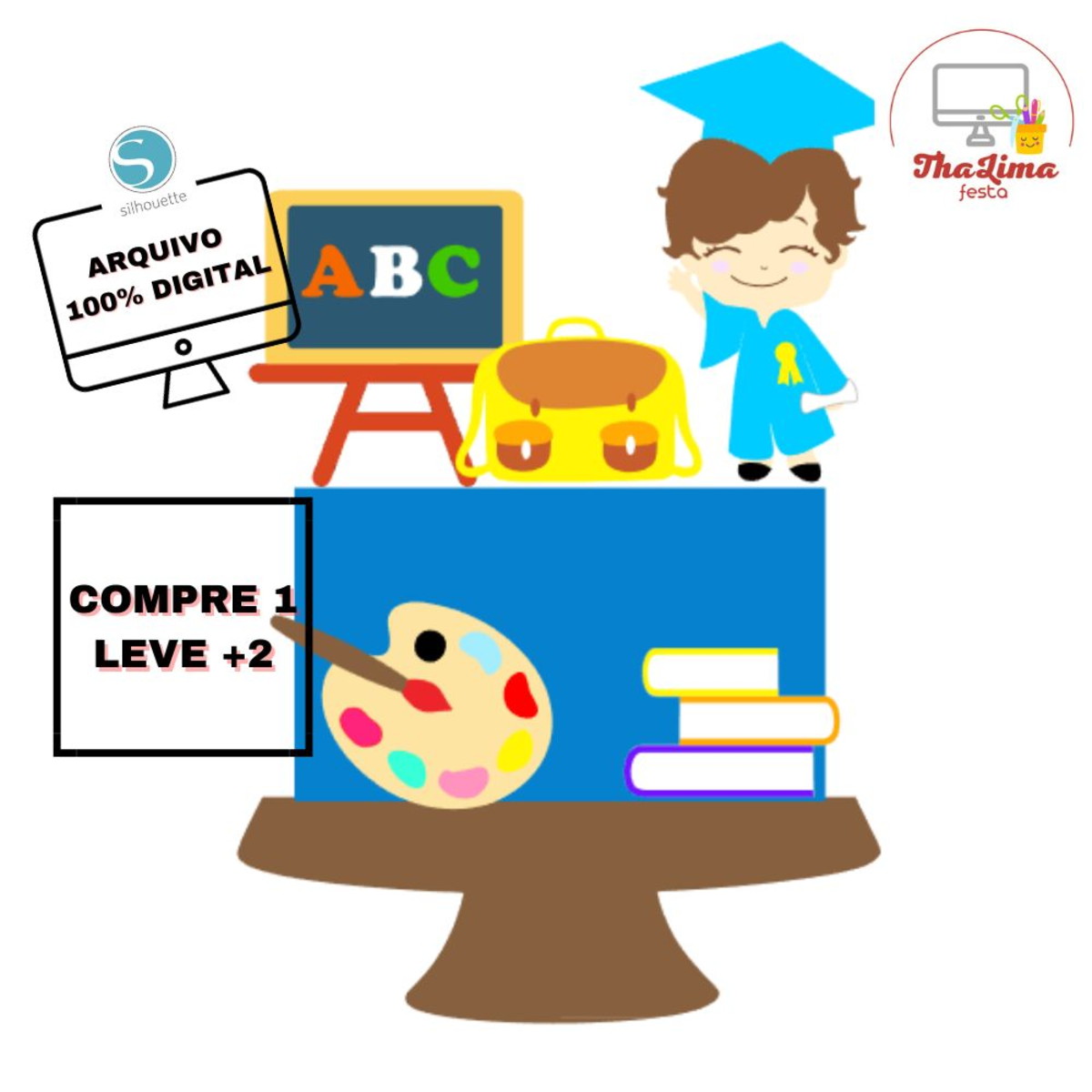 Arquivo de Corte Topo de Bolo Menino Abc