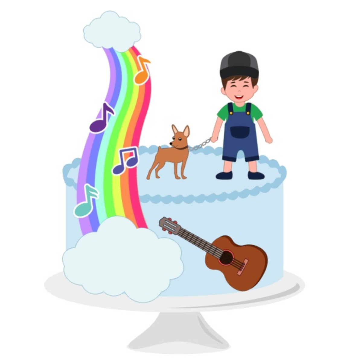 Arquivo de Corte Topo de Bolo Menino Arco Iris
