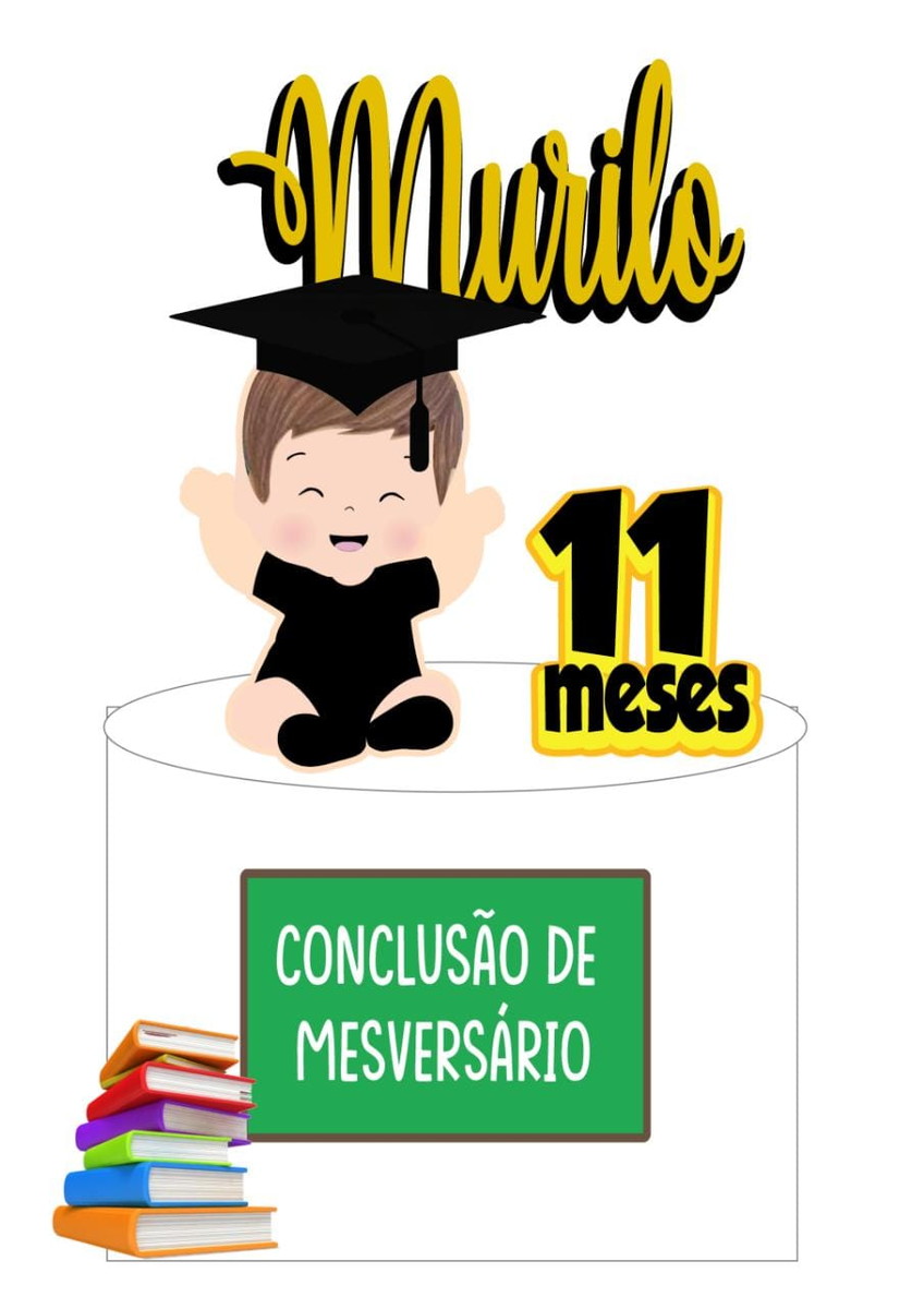 Arquivo de Corte Topo de Bolo Mesversario Menino 01