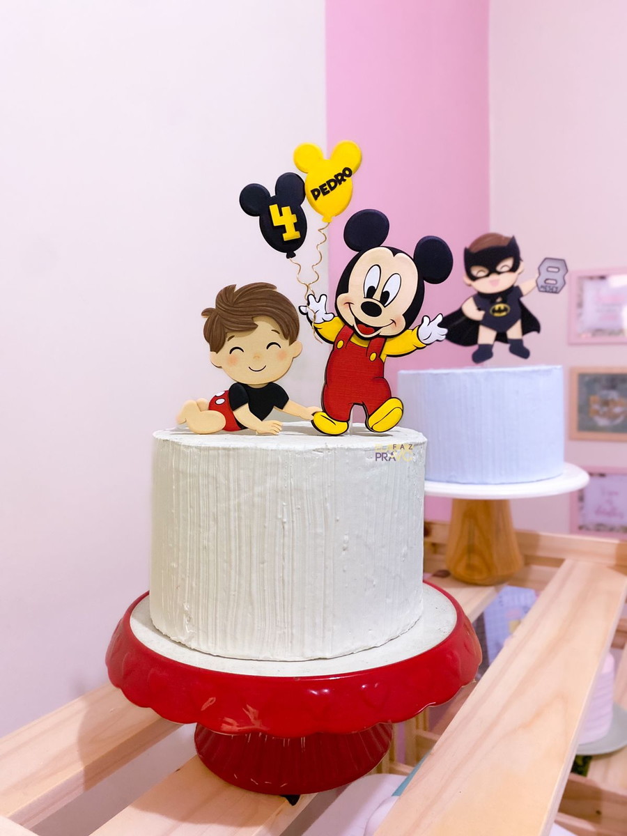 Arquivo de Corte Topo de Bolo Mickey e Menino Bebe