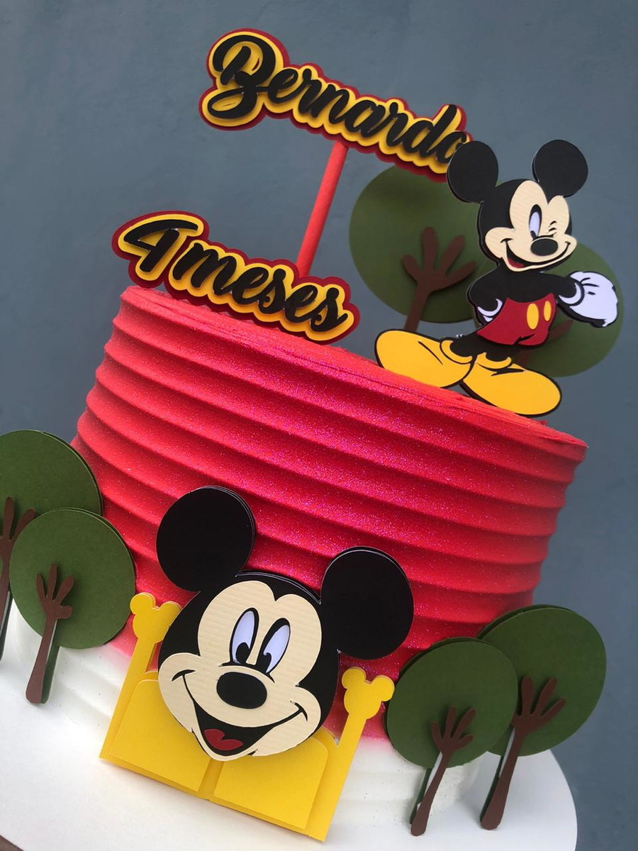 ARQUIVO DE CORTE Topo de Bolo - Mickey em Camadas