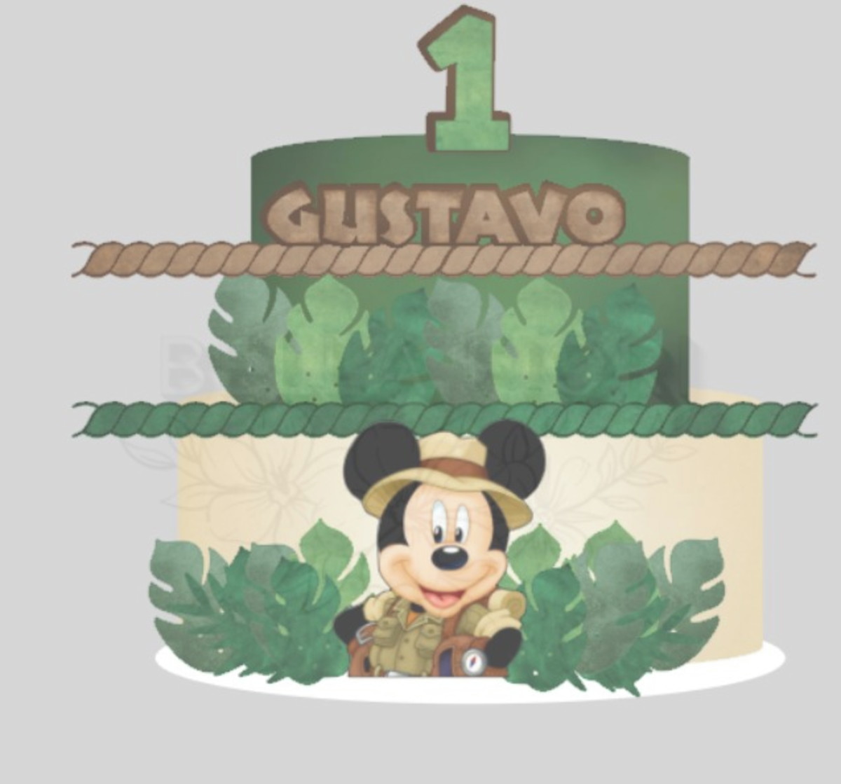 Arquivo de Corte Topo de Bolo Mickey Safari 1706 - Bf
