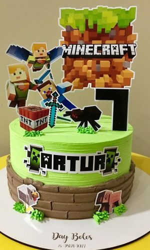 260 - Arquivo de Corte Topo de Bolo Minecraft 2