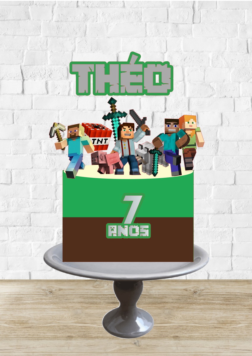 Arquivo de Corte Topo de Bolo Minecraft 3