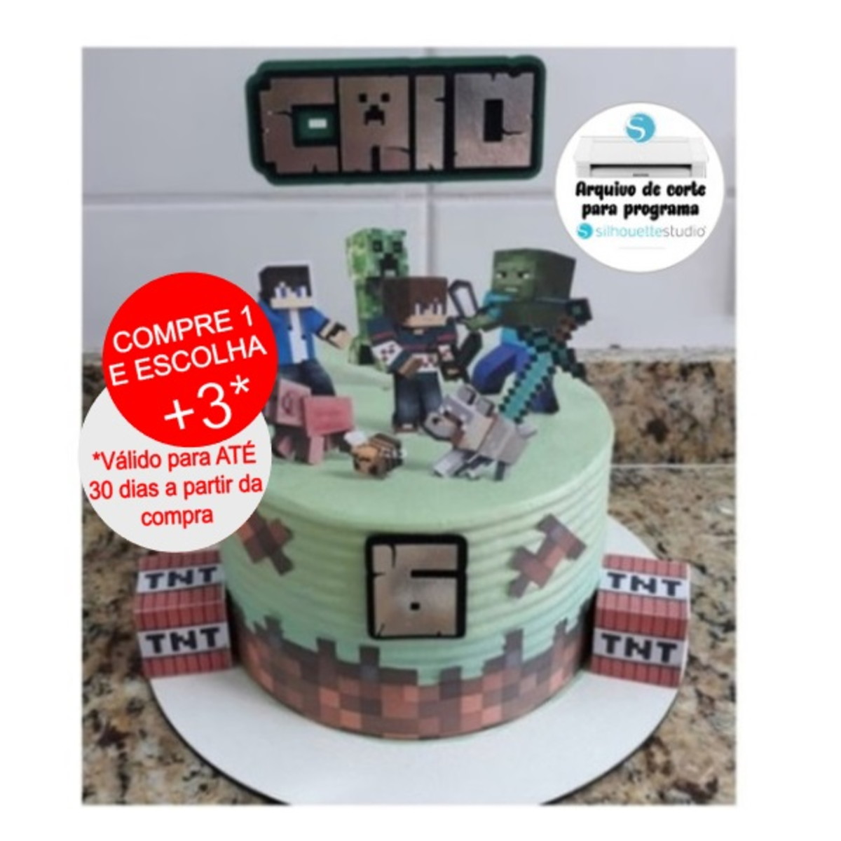 Arquivo de Corte Topo de Bolo Minecraft