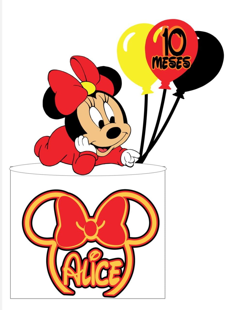 Arquivo de Corte Topo de Bolo Minnie Baby Camadas