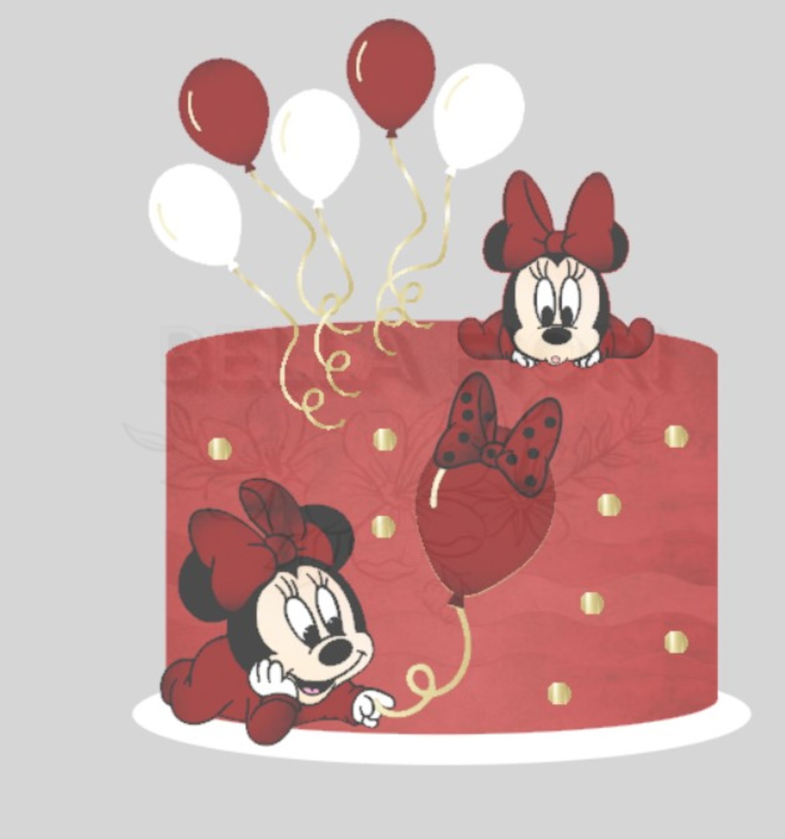 Arquivo de Corte Topo de Bolo Minnie Baby Camadinhas - Bf