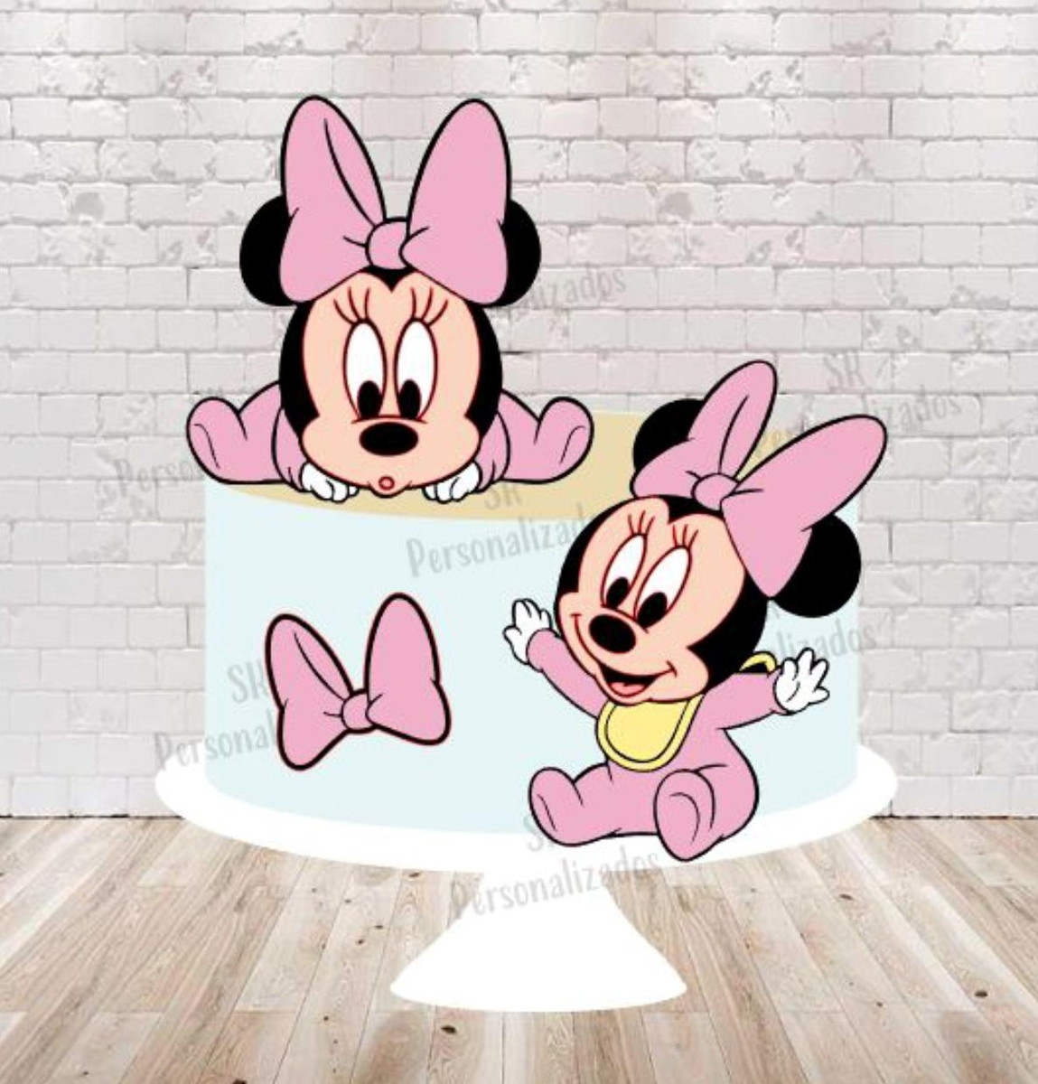 Arquivo de Corte Topo de Bolo Minnie Baby em Camadas 1196