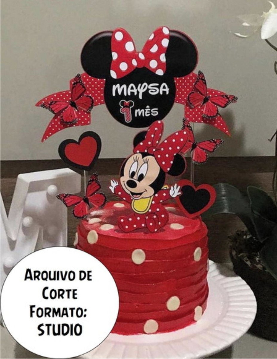 Arquivo de Corte Topo de Bolo Minnie Baby Studio