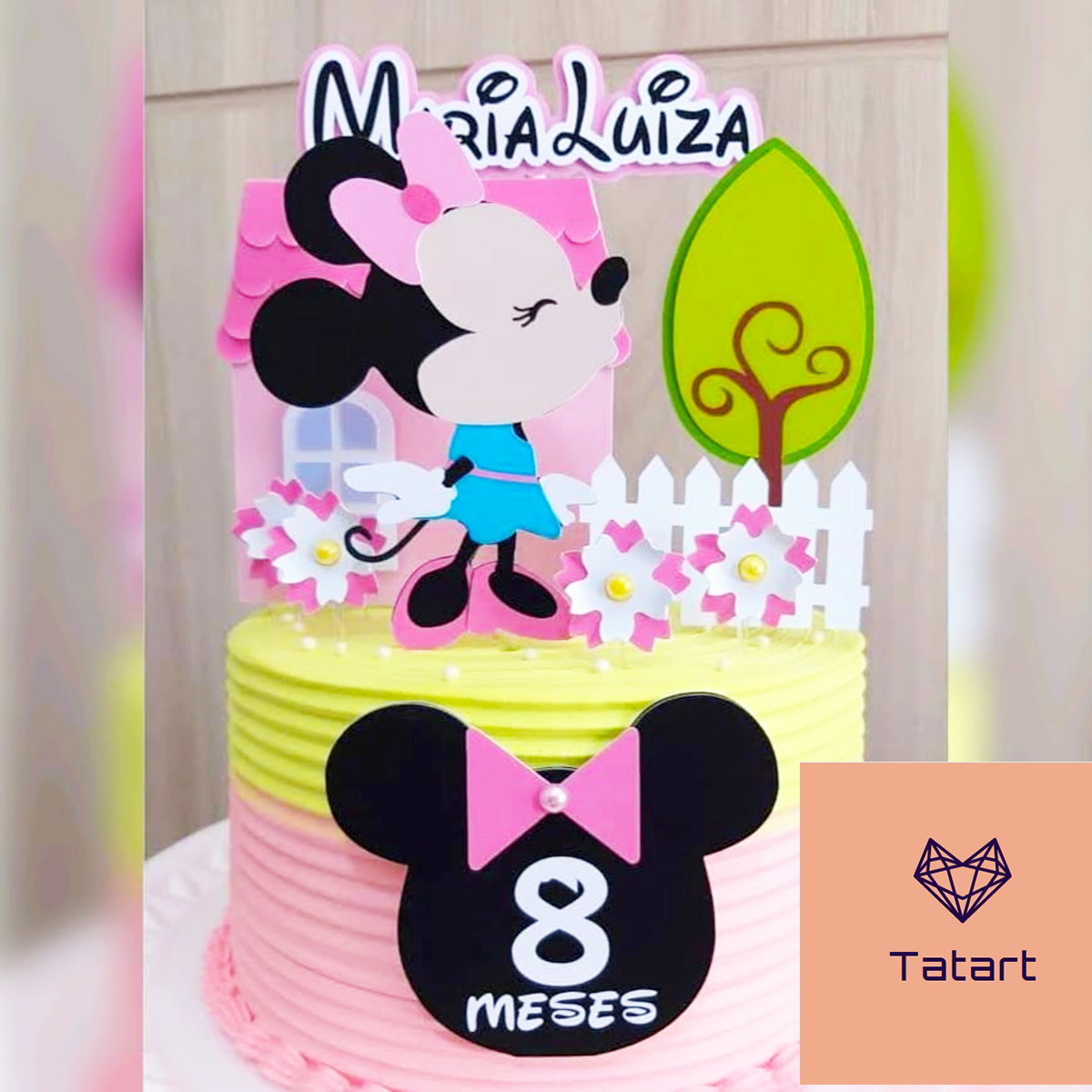 Arquivo de corte topo de bolo Minnie cute - Imagem 2