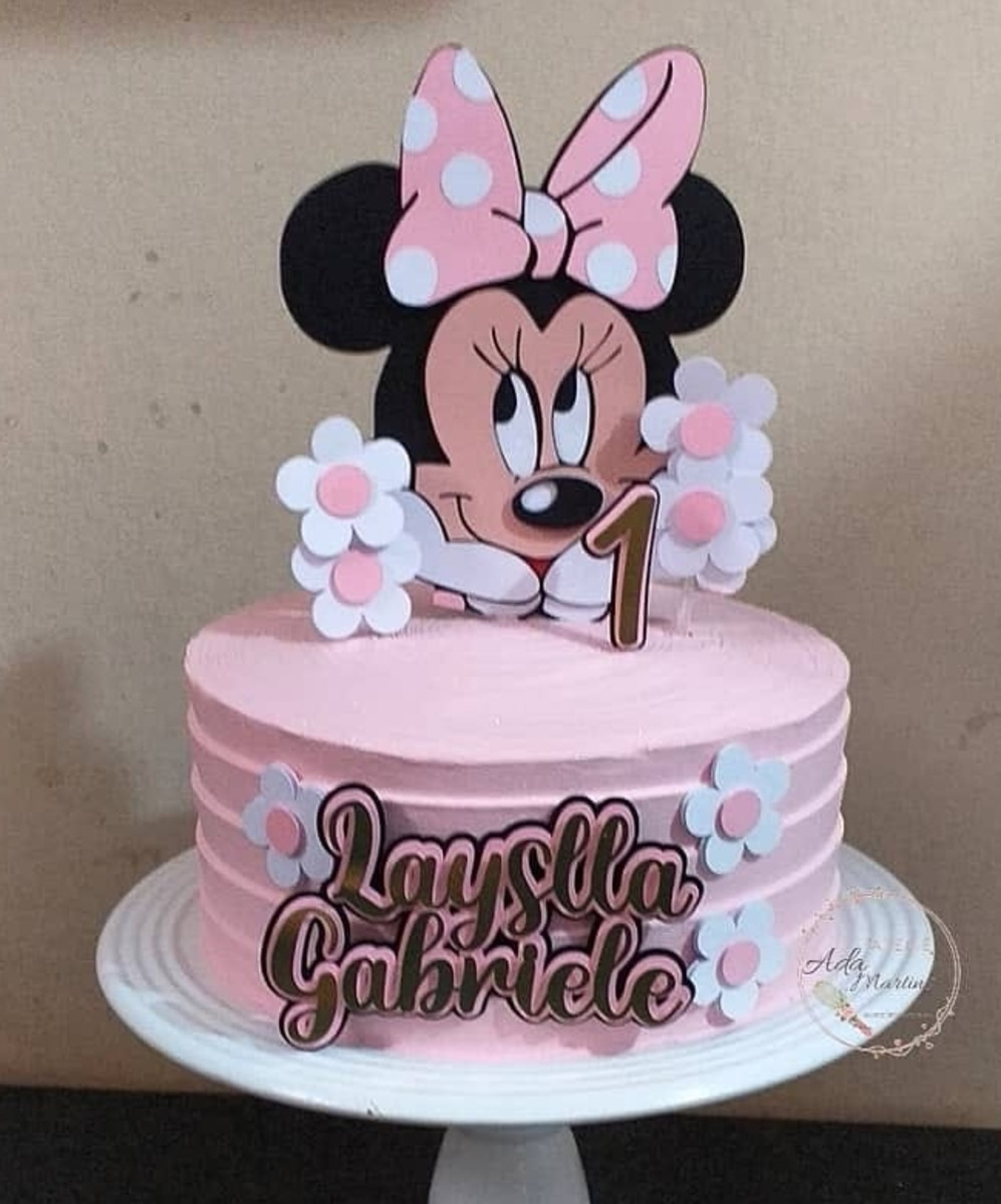 Arquivo de corte topo de bolo Minnie rosa camadas