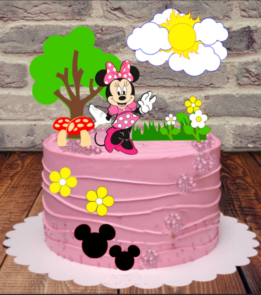 Arquivo de Corte Topo de Bolo Minnie Rosa Camadas