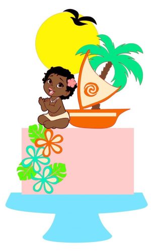 Arquivo de Corte - Topo de bolo Moana baby camadas #9