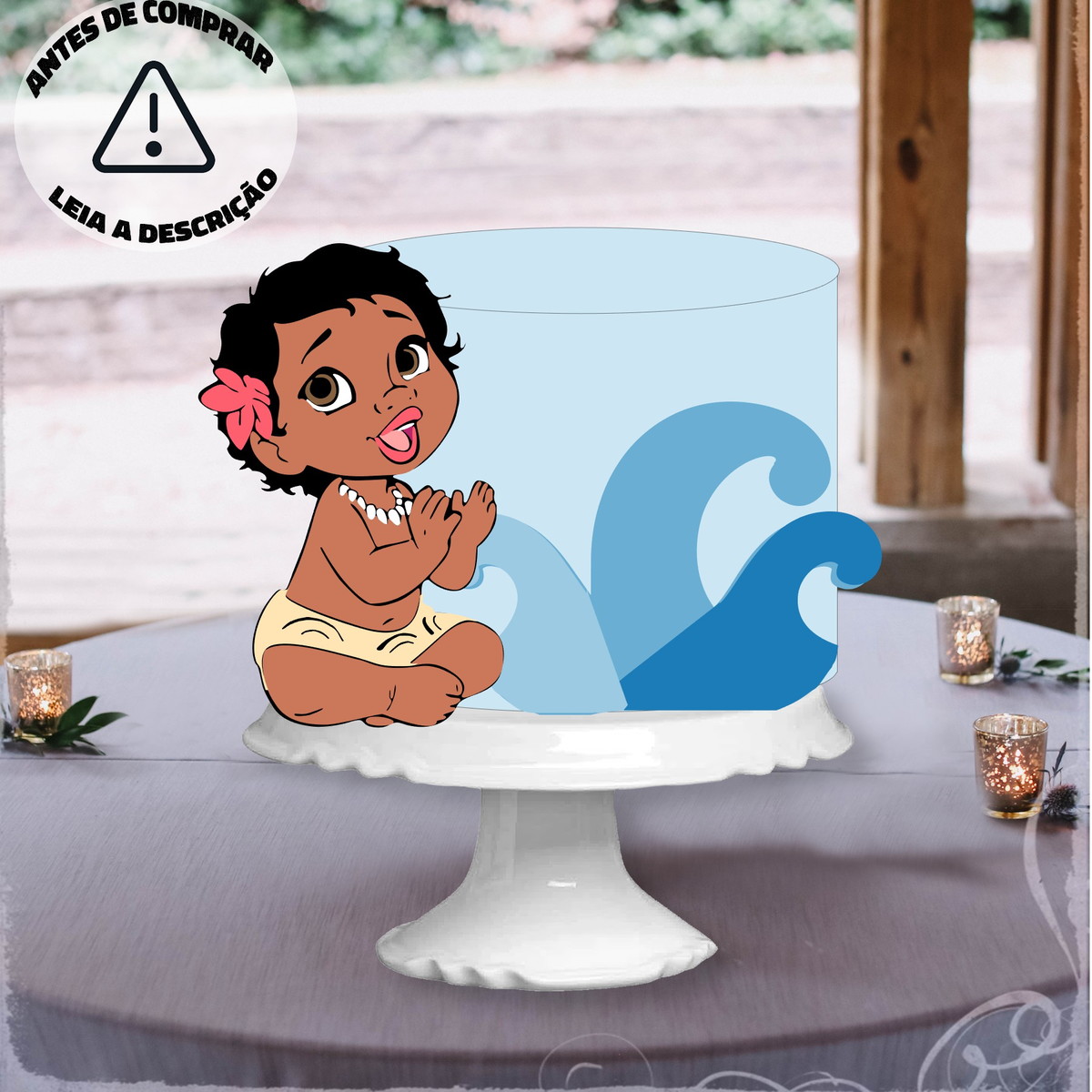 Arquivo de corte topo de bolo Moana Baby em camadas