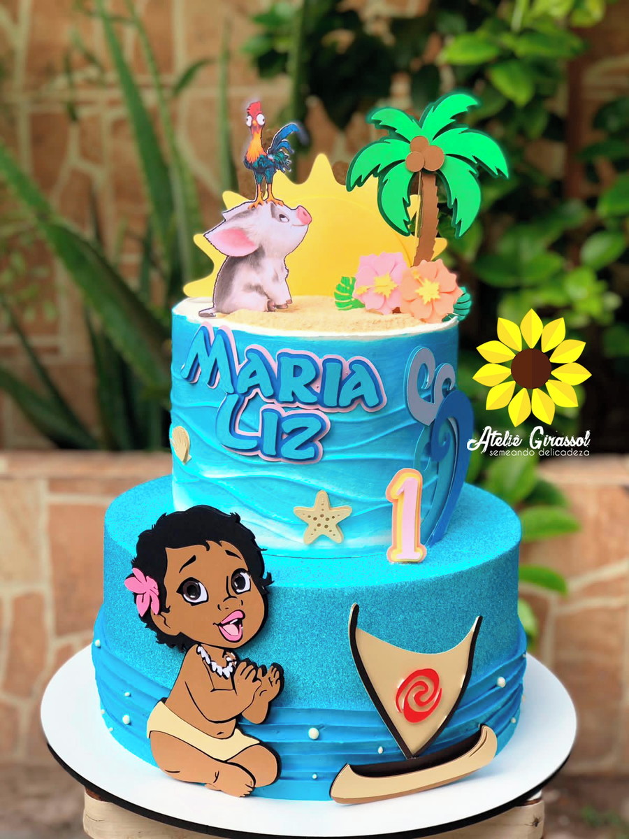 Arquivo de Corte Topo de Bolo Moana Baby Ganhe+3produtos