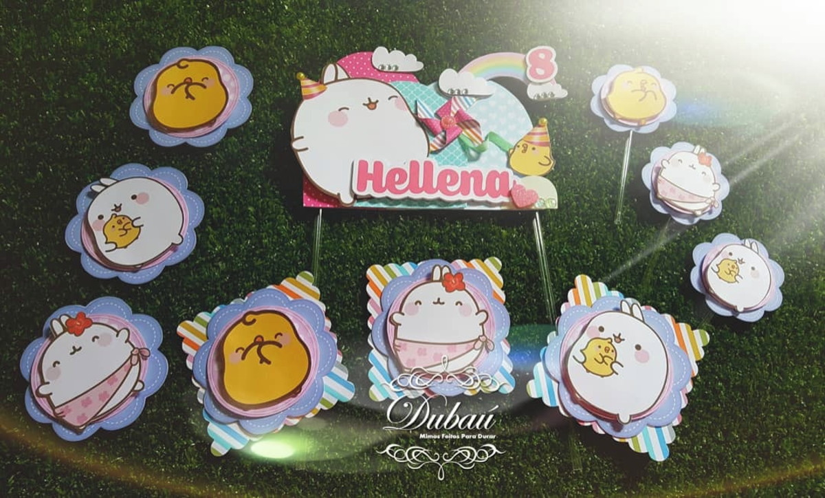 Arquivo de Corte Topo de Bolo Molang Menina - Imagem 2