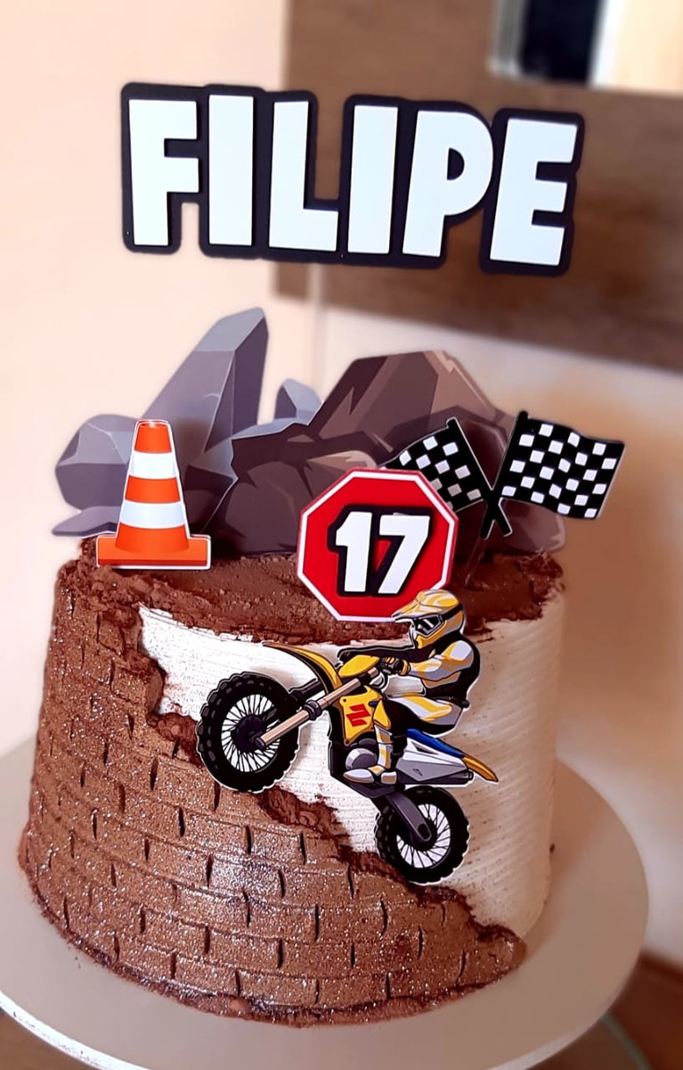 Arquivo de corte topo de bolo Motocross - Imagem 2