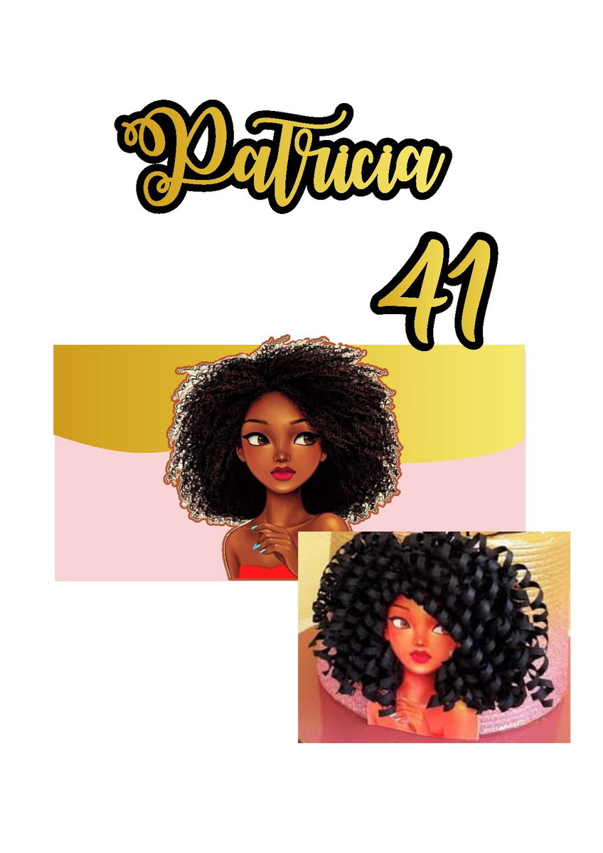 Arquivo de Corte Topo de Bolo Mulher Cacheada