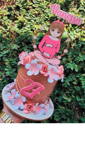 Arquivo de Corte - Topo de Bolo - Mulher Grávida (camadinha)