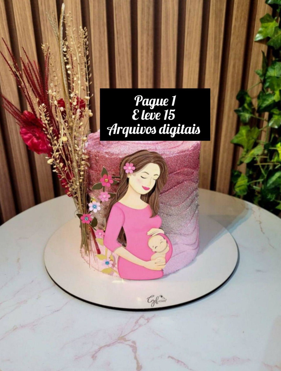 Arquivo de Corte-topo de Bolo Mulher Grávida