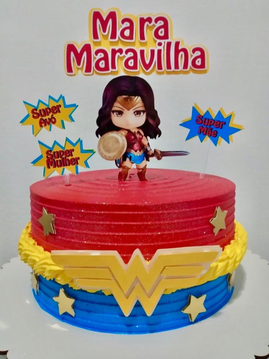 Arquivo de Corte Topo de bolo Mulher Maravilha