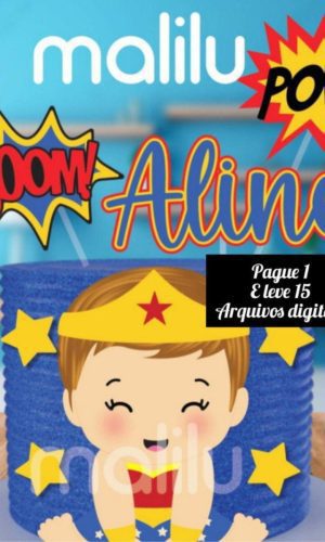 Arquivo de Corte-topo de Bolo Mulher Maravilha Baby