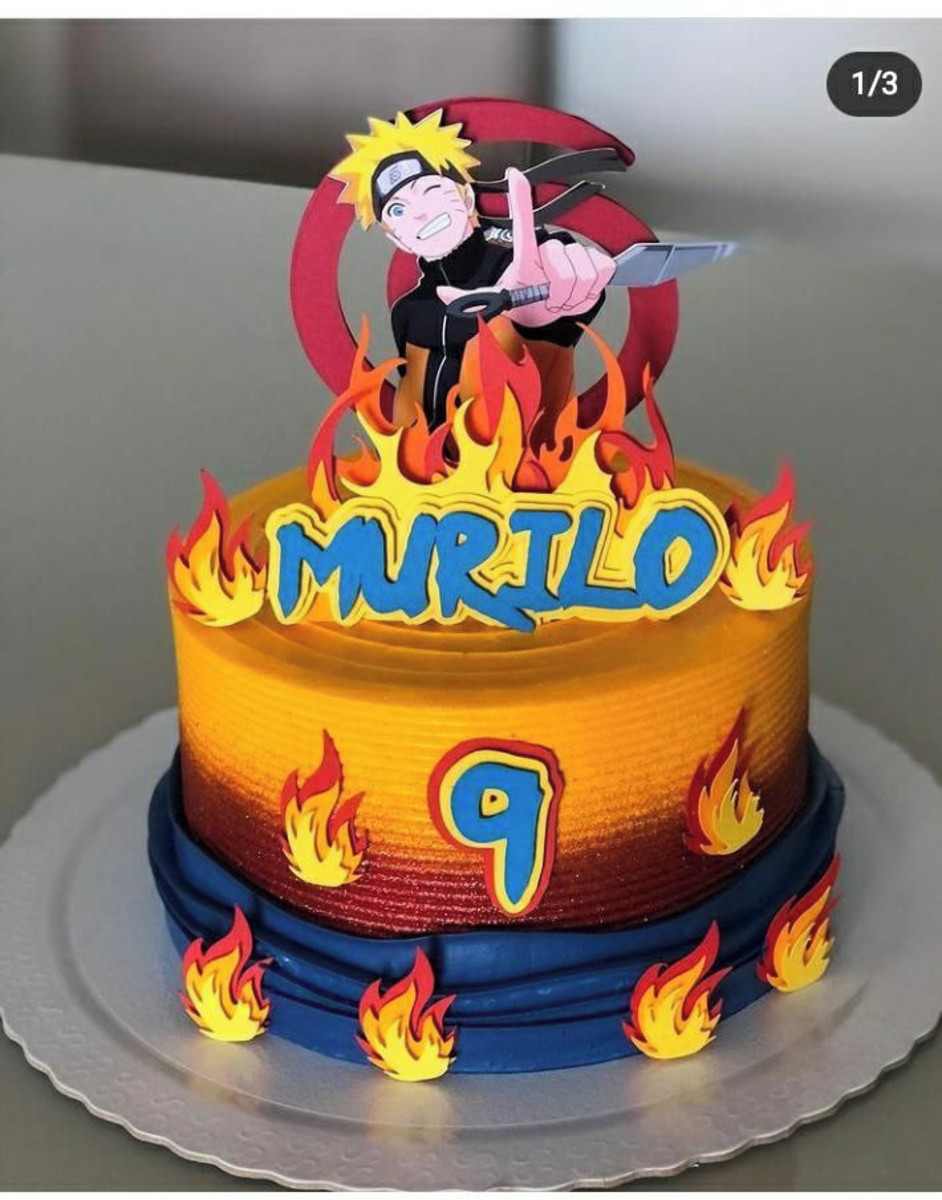 ARQUIVO DE CORTE TOPO DE BOLO NARUTO EM CAMADAS