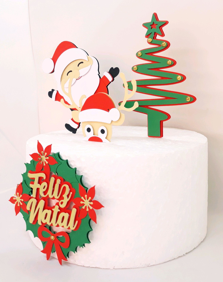 Arquivo De Corte Topo De Bolo Natal 100% Camadas - Imagem 3